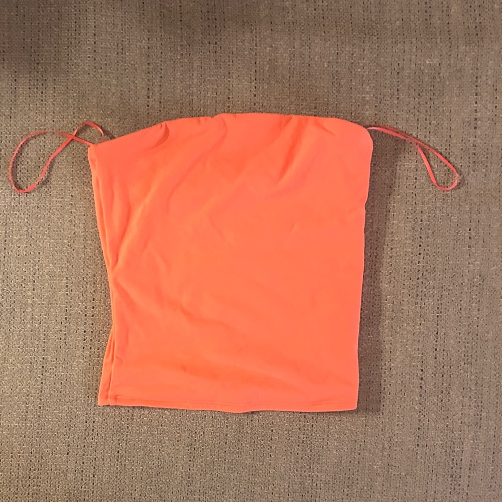 Orange Strapless Top